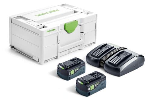 Akumuliatorių ir įkroviklio rinkinys SYS 18V 2xHP5,0/TCL6DUO