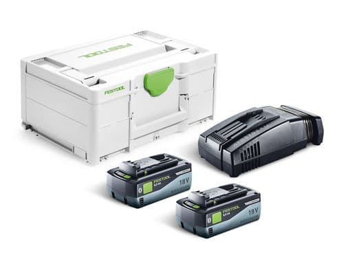 Akumuliatorių ir įkroviklio rinkinys SYS 18V 2x8,0/SCA16