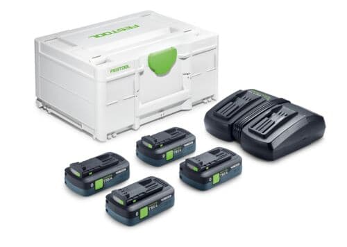 Akumuliatorių ir įkroviklio rinkinys SYS 18V 4xTBX4/TCL6DUO