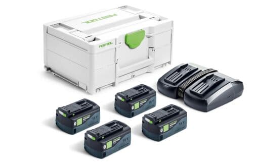 Akumuliatorių ir įkroviklio rinkinys SYS 18V 4xHP5,0/TCL6DUO