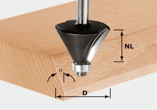 Chamfer cutter HW S8 D36/45°