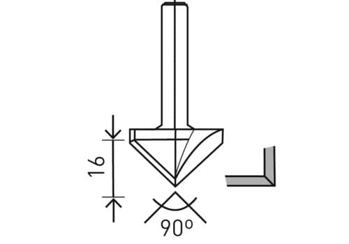 Plasterboard V-groove cutter HW S8 D32/90°
